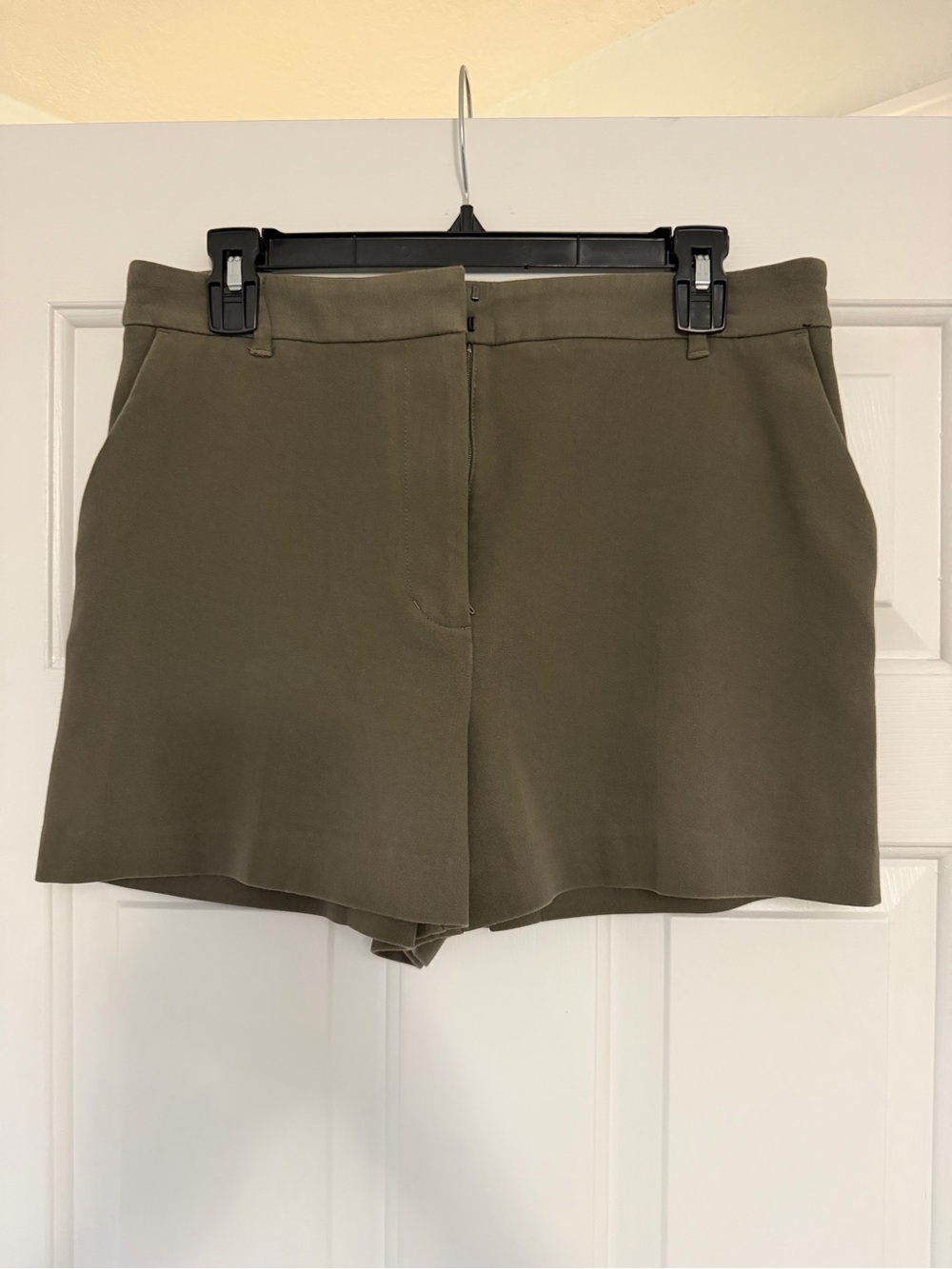 Express Olive High-Waist Tailored Shorts